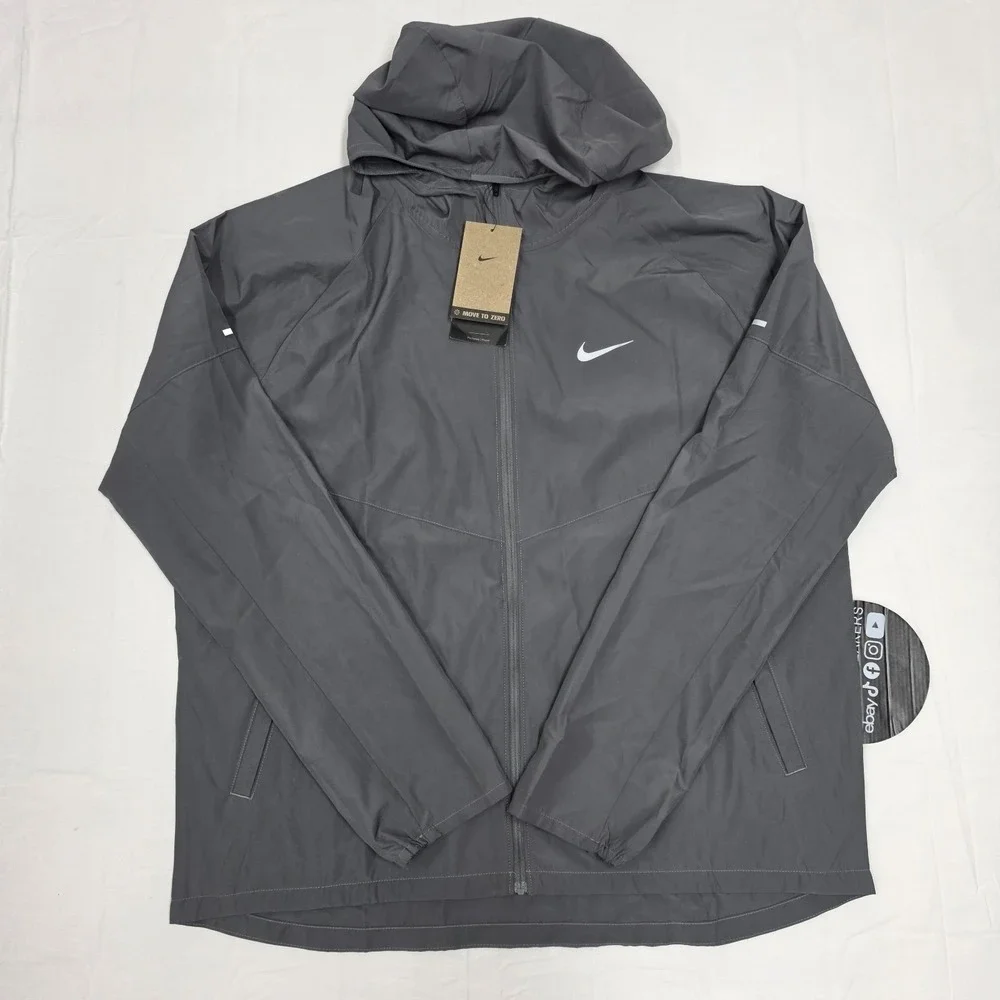 Nike Miler Repel Jacket Smoke Grey Running DD4746-084 Men's Size Large